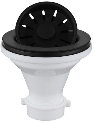 Karran 3-1/2 in. Kitchen Sink Basket Strainer in Black