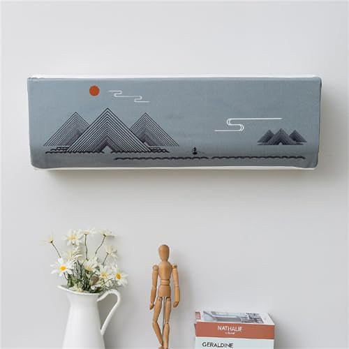 Treer Funda para Aire Acondicionado Interior, Funda para Aire Acondicionado Pared Elástico Antipolvo para Pared Montaje Unidades Split Interior AC Cubiertas (1.5P,Arte Vintage 6)