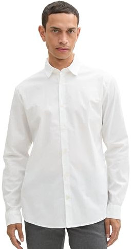 TOM TAILOR Herren 1042668 Tailliertes Hemd mit Alloverprint, 36039-White Dot Design, 3XL