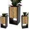 CraftPAK Blumenständer für Innen | Pflanzenständer aus hochwertigem Holzwerkstoff H45 x L22,6 x B22,6 cm | Blumenkasten/Blumenständer ohne Einsatz | Pflanzenkasten/Pflanzkübel - Holmuster