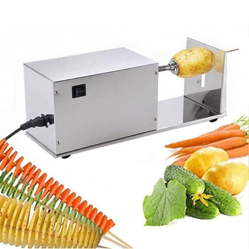 Affettatrice per Patate Commerciale elettrica Tornado per Patate Taglierina a Spirale Macchina per Patatine Fritte in Acciaio Inossidabile con Controllo dell'interruttore per patat