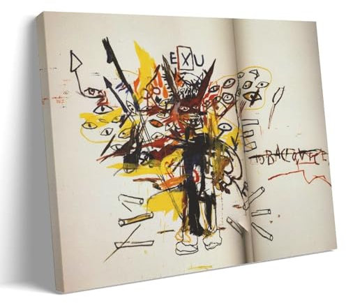 GAJUYL Jean-Michel Basquiat Poster Exu Graffiti Art Serie Poster Street Art Leinwanddruck Dekorative Malerei Rahmen 60 x 90 cm