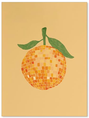 ZDRCLGY Leinwand-Wandkunst, adrettes Discokugel-Poster, trendige Obst-Wanddekoration, modische Discokugel, ästhetische Bilder, Drucke für Wohnzimmer, Küche, 30,5 x 40,6 cm, ungerahmt