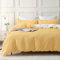 MILDLY Copripiumino 140 x 200 cotone, 100% cotone lavato, certificato Oeko-TEX, giallo set copripiumino con cerniera, set da letto singolo 140 x 200 per adulti con 1 federa 65 x 65 cm