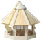 dobar® Vogelhaus Schneeflocke 8-Eck hängend mit Futtersilo - Vogelfutterhaus aus Holz 40 x 40 x 33 cm - Weiß