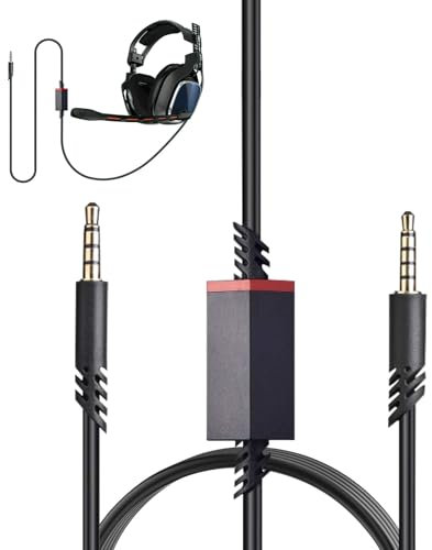 Replacement Audio Cable for Astro A40 A10 A50 TR Gaming Headsets, Inline Mute 3.5mm Jack Extension Cord Compatible with Xbox One PS5/PS4 Controller PC - 2m, Black