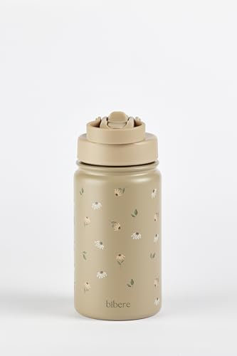 bibere – Trinkflasche Kinder Edelstahl 350ml mit Strohhalm Auslaufsicher & Leicht