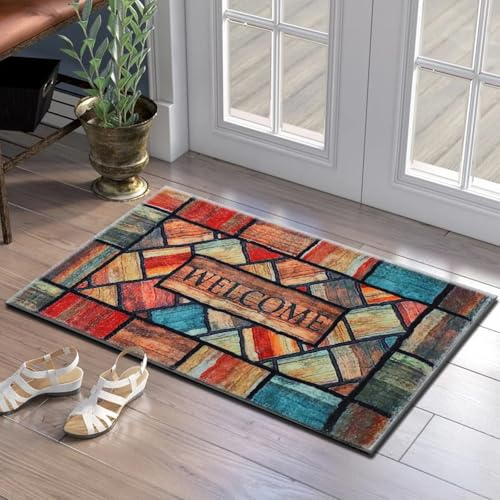7VSTOHS Door Mats Indoor 40x60cm, Machine Washable Soft Doormats, Dirt Trapper Door Mat, Non-slip Floor Mats For Inside, Front Back Door, Pets and Dogs
