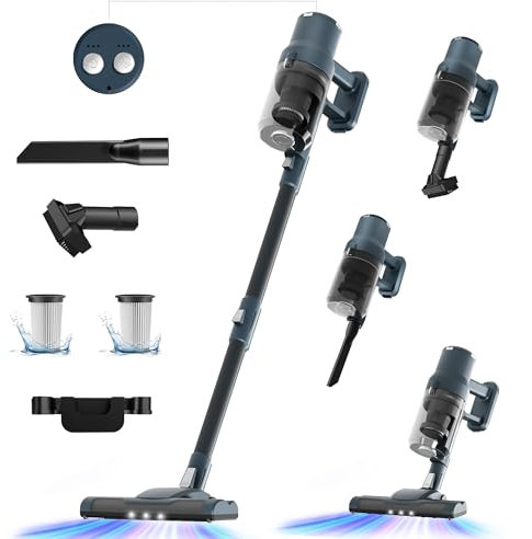 SINCHEREU Cordless Vacuum Cleaner, 30Kpa/300W/45 Mins Stick Vacuum, 3 in 1 | 2 Kg Lightweight | Wall Mounted | Removable Battery, Pet Vacuum Cleaner for Small Apartments