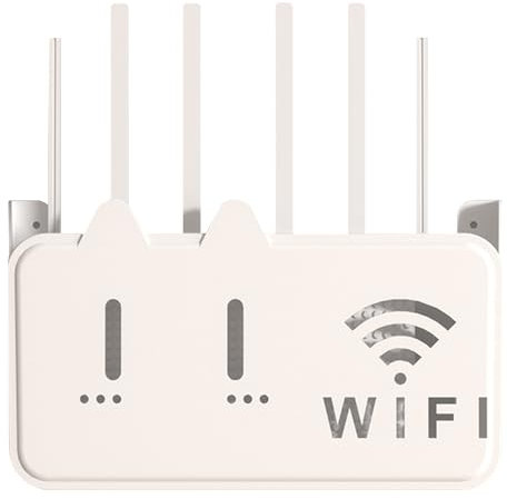 PZPIUGY Scaffale per router, scatola portaoggetti per router WiFi, scaffale da parete, scatola portaoggetti Wifi da parete, organizer decorativo per router, organizer per cavi per soggiorno (bianco)