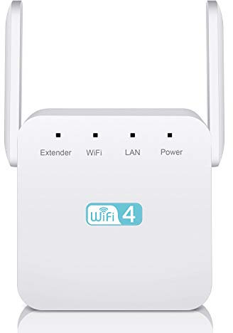 Amplificatore WiFi con 2 antenne, ripetitore Internet con porta Ethernet, ripetitore WiFi da 2,4 GHz con copertura di 3650 mq, 300 Mbps, K-R611U