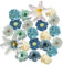 EnixwH Fiori Artificiali Realistici, 4-7 CM Fiori Finti per Decorazioni Rose Finte per Decorazioni per Bouquet DIY Matrimonio Centrotavola Decorazione Domestica Festa Casa Nozze (Blu)