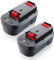 HPB18 18V 4.8Ah NI-MH 2 Stück Ersatzbatterie für Black and Decker 18V-Batterien, kompatibel mit B&D Werkzeugen HPB18 BA18 A1718 A18NH A18E 244760-00 Batterien