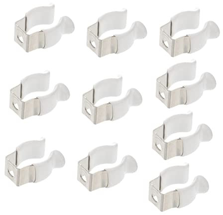 PRETYZOOM 10st Led-lampenfassung Wandclips Halterung Für Led-licht Zubehör Für Die Montage Von Led-leuchtstoffröhren Lampenhalter Lichtschlauchclips U-klammer Leichte Klemmen Weiß Edelstahl
