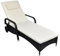 Fasba Sonnenliege Gartenliege Liegestuhl Liege Gartenmöbel Saunaliege Strandliege mit Rollen Poly Rattan Schwarz