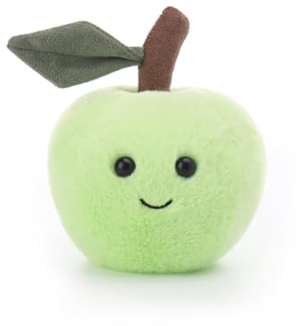 Apricot Lamb süßer grüner Apfel Essen Plüschtiere für Kinder, weiche niedliche Kuscheltier für Baby Mädchen und Jungen, Flauschige süßer grüner Apfel Grün 13 cm