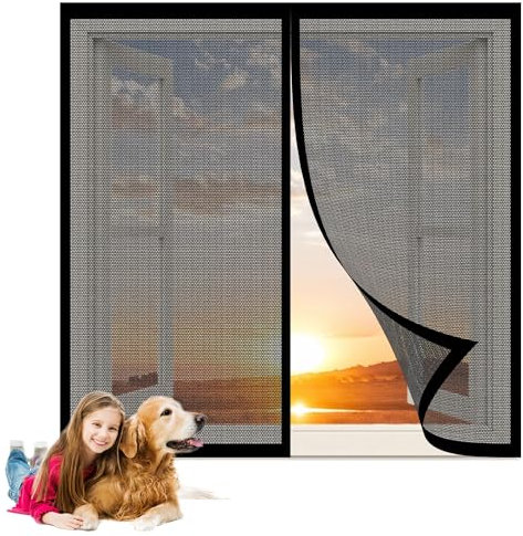 Moustiquaires pour Fenêtre 90 x 60 cm Moustiquaire sur Mesure pour Empêcher Les Insectes D'Entrer pour Fenetre Portes, Noir