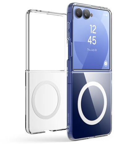elago Magnetische transparente Hülle für Samsung Galaxy Z Flip 7 | starke Magnetkraft, transparentes Design, stoßfest (Transparent)