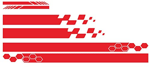 5 Stück Custom Car Side Aufkleber Auto Body Heckansicht Spiegel Rennsportsportstufen, Universal Car Truck DIY -Aufkleber Streifen aufkleber Dekoration, Automobilteile (Rot)