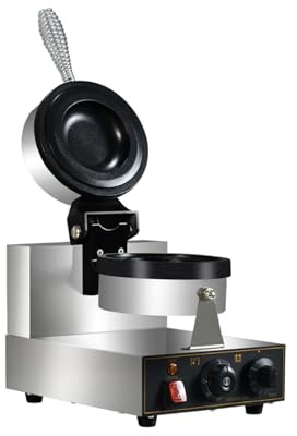 CSMDD Machine à Gaufres Rondes Commerciale, Machine à Hamburgers et Gaufriers UFO, Chauffage Double Face 50-300 ℃ Revêtement Antiadhésif pour Petit-Déjeuner pour Boulangeries, Restaurants et Kiosques