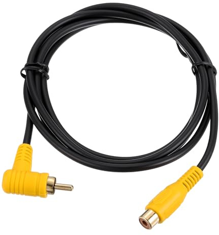 sourcing map RCA Cable, 1RCA Male Bend to 1RCA Female 5ft Audio Video Speaker Cable for Subwoofer Amplifier Home Theater DVD TV