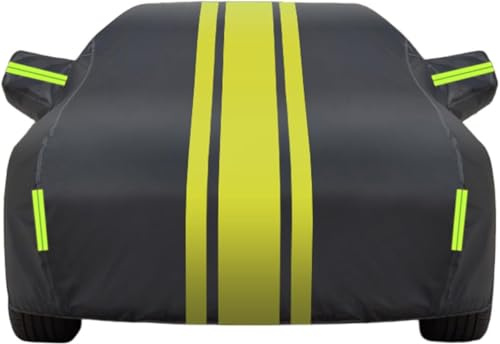 Housse de Protection Automobile Extérieure, Noir avec Bandes Jaunes, Imperméable, Anti-UV, Doublure en Coton, Protection Contre Les Rayures, pour Hyundai i10