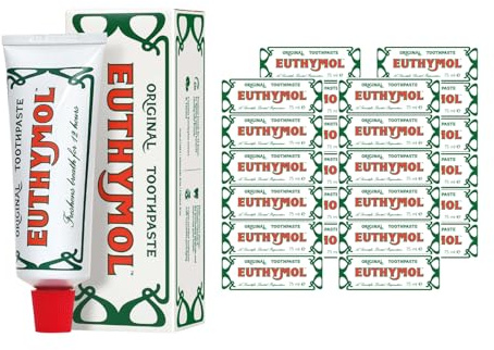 Euthymol Original Toothpaste Bundle – 24 x 75ml Fluoride-Free Toothpaste for Plaque Removal, Antibacterial, Cavity & Gum Care, Healthy Enamel, Daily Oral Hygiene