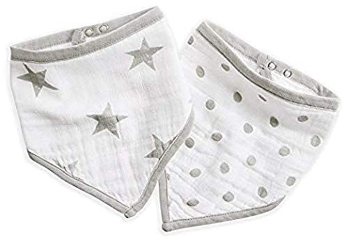 aden + anais™ essentials Bandana-Baby-Lätzchen, 3-lagiges Spucktuch aus 100% Baumwoll-Musselin, Superweich und saugfähig für Säuglinge, Neugeborene und Kleinkinder, 2er Pack, dusty