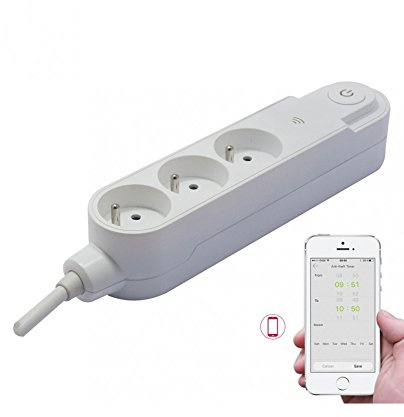 Chacon Multiprise Connecté Wifi avec interrupteur, Bloc 3 prises - 1.5m