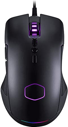 Cooler Master CM310 RGB Wired Gaming Mouse - 10000 DPI Optical Sensor, Ambidextrous Claw/Palm Grip Design with Rubberized Sides, 8 Buttons - Matte Black
