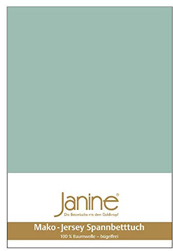 Janine Spannbetttuch 5007 Mako Jersey 140/200 bis 160/200 cm rauchgrün Fb. 36