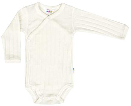 Joha Baby Wickel-Body Langarm aus Merino-Wolle/Seide Natur, Größe:40-44, Farbe:Natur