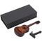 Miniatur Gitarre Modell Holz Musikinstrument mit Stand und Box Kinderzimmer Dekoration Kleine Handwerk Ornamente Wohnkultur (Braun 14cm)