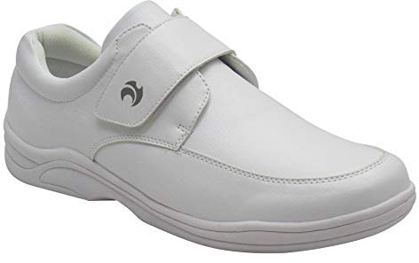 Henselite Mens One Strap Wide Fitting Lawn Bowls Shoes White UK 7