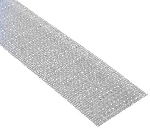 KLEBESHOP24 Cinta de gancho para coser, cinta macho, hook tape, sin adhesivo/gris claro, 20 mm x 3 m
