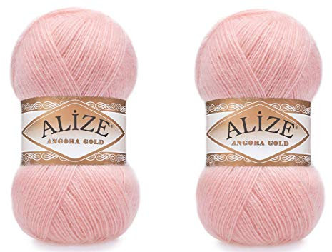 Alize Angora Goldgarn, 20 % Wolle, 80 % Acryl, weiches Garn, Häkeln, 200 g, 1204 m, Spitze, Handstricken, türkisches Garn (363 Hochzeitsrosa)