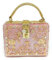 Boutique De FGG Blume Schultertasche Strass Einzigartiges Acryl Abendhandtaschen Damen Mode Umhängetasche Tote-Tasche,Klein,Rosa