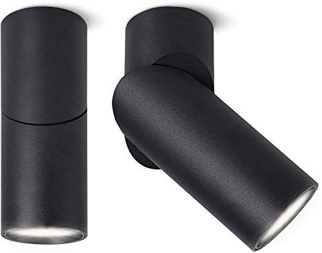 SSC-LUXon TOBI-L Aufbauleuchte Set 2er drehbar schwenkbar mit LED GU10 230V (5W neutralweiß) - Strahler schwarz für Wand & Decke