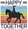 Happy Pferd Together Reiten Reiterin Reiter Reitsport Spruch: KALENDER - Lustiges Retro Geburtstags Geschenk, Geschenkidee - A5 (6x9) - 150 Seiten - ... To-Do Liste, Geburtstag, Jahrgang, Spruch