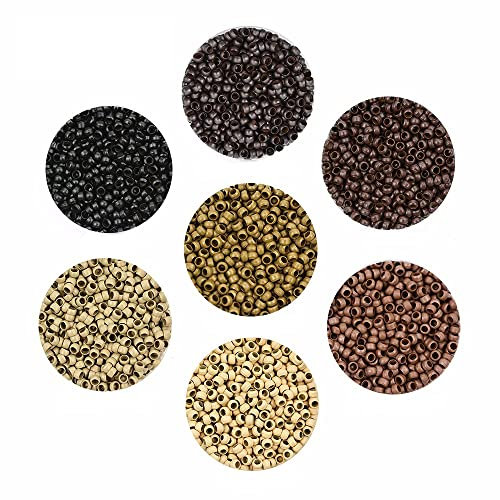 200 Stück Nanoringe 2,5 mm Haarverlängerung Ring Microring für Extensions (Blond)