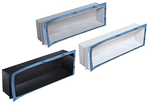 Saxoboard Wandnische Dusche aus Edelstahl, Duschnische 120x30x10 cm - Farbe wählbar (Lichtgrau RAL 7035)