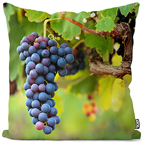 VOID Weinrebe Rotwein Obst Kissenbezug Kissenhülle Sofakissen Kissen Deko Outdoor-Kissen Dekokissen, Kissen Größe:80 x 80 cm