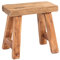 DESIGN DELIGHTS Vintage SITZHOCKER Rustic | 41x42x24 cm (HxBxT), Teakholz | Holzhocker, Teakhocker, Pflanzenhocker | Farbe: 08 honigfarben gewachst