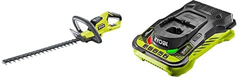 Ryobi OHT1845 18V ONE+ Cordless 45cm Hedge Trimmer (Body Only) & RC18150 18V ONE+ Cordless 5.0A Battery Charger
