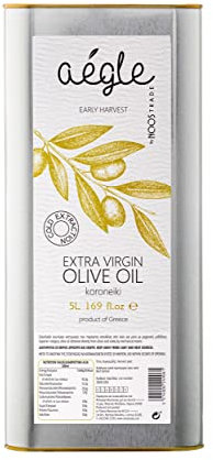 Aegle, polifenoli 415 mg/kg, olio extravergine di oliva di prima qualità – gusto piccante, varietà Koroneiki – estratto a freddo – tenuta familiare – Messinia Grecia, latta, 5 litri