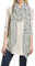 Lina & Lily Damen Schal mit Federmuster Metallic (Hellgrau-Silber)