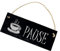 Dekolando Kaffeepause Pause Schild Schiefer mit Gravur Kaffeetasse Kaffeedekoration Kaffeetrinker 22 x 8 cm