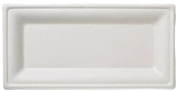SHOBI 50 Piatti Piani Rettangolari 26x13 cm Monouso in polpa di Cellulosa Piatto interamente Biodegradabile e Compostabile