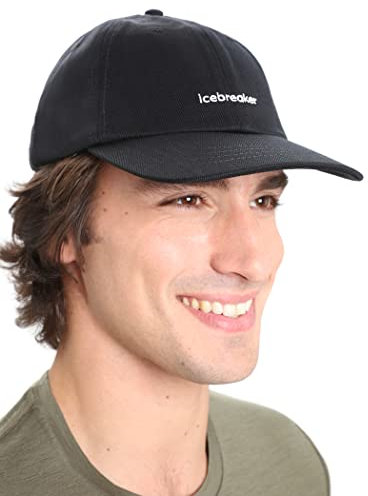 Icebreaker Merino Damen Hut mit sechs Stoffbahnen Baseballkappe, Schwarz, One Size