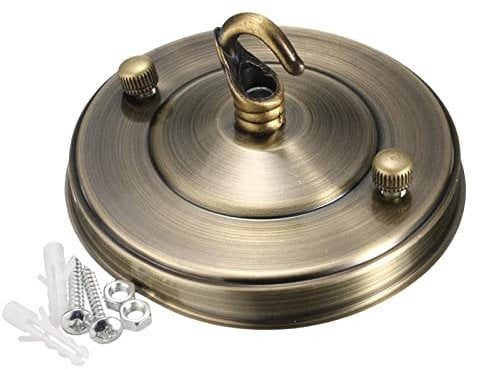 perfk Plafoniera a rosone a soffitto Lampadario in Ferro Vintage Lampada da soffitto con Base per Montaggio a soffitto Lampada a Sospensione a soffitto, Bronzo